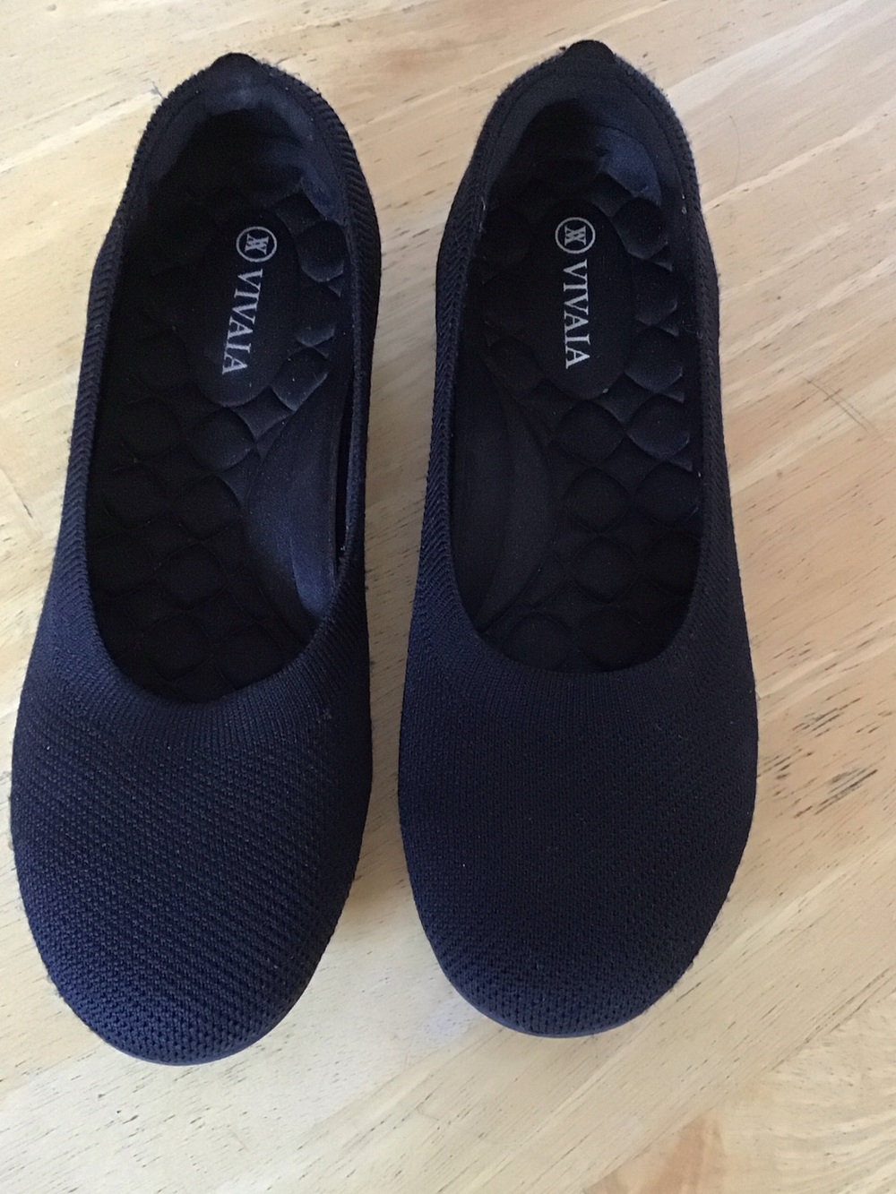 VIVAIA Black Knit Ballet Flats — Everyday Comfort Slip-Ons